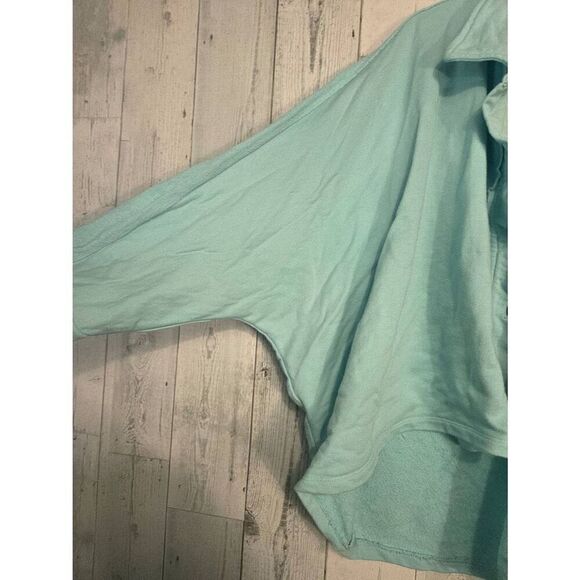 Eleven Paris Oversized French Terry Raglan Button Up Collared Sweatshirt Sz. L - Picture 6 of 8